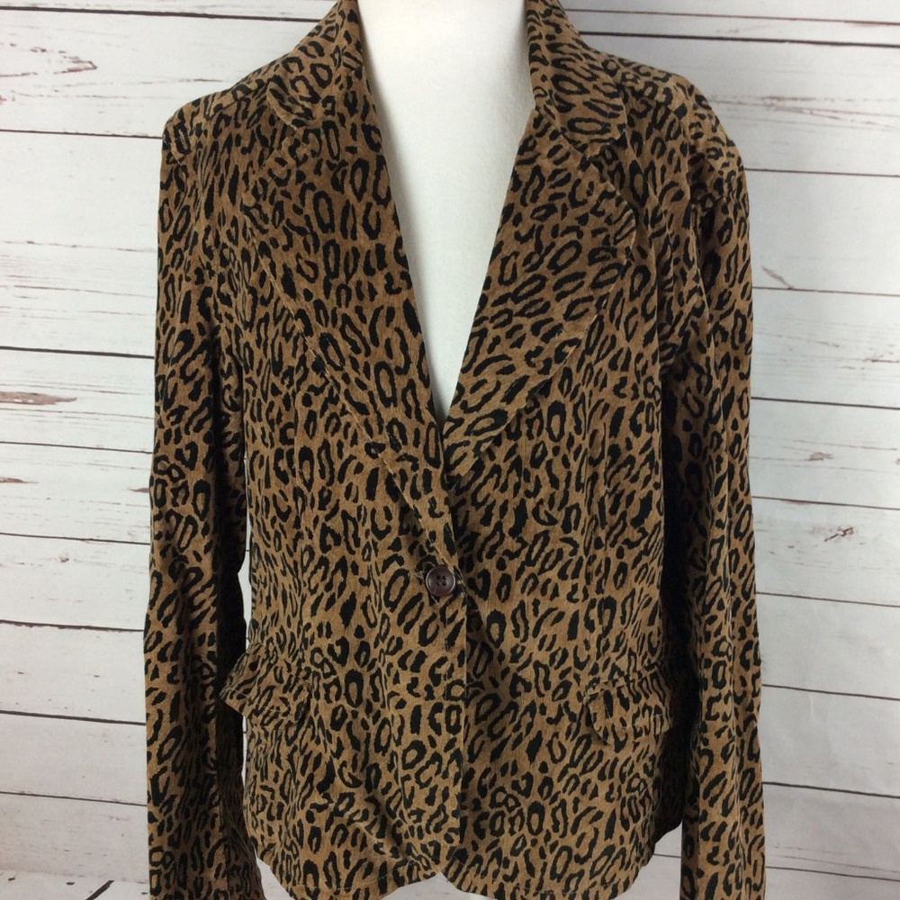 Kikit Jeans Womens Size XL Black Tan Close Blazer